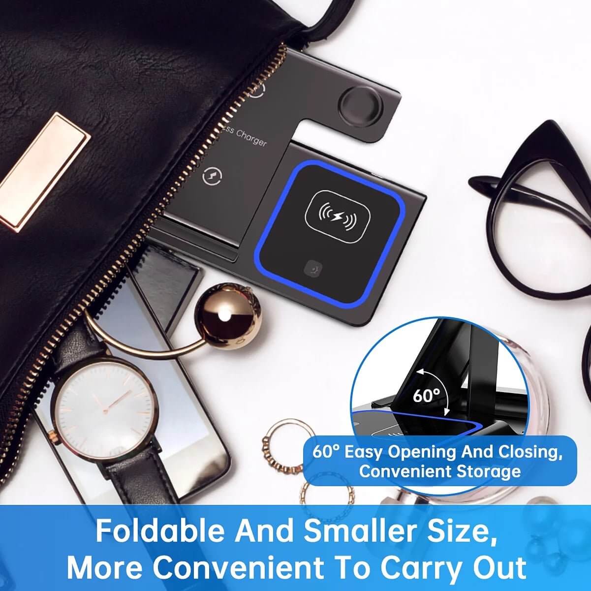 3 - in - 1 Wireless Charger - 18W Fast Charging Station for iPhone, iWatch, AirPods - All - Gadgetry