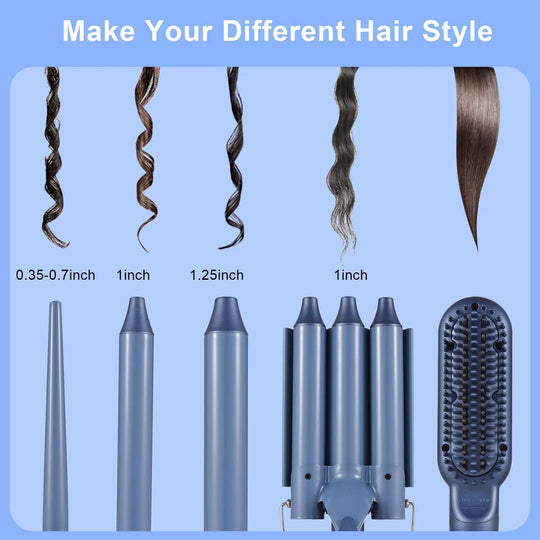 5 in 1 Hair Curler Set with Adjustable Temp and Ceramic Technology - All - Gadgetry
