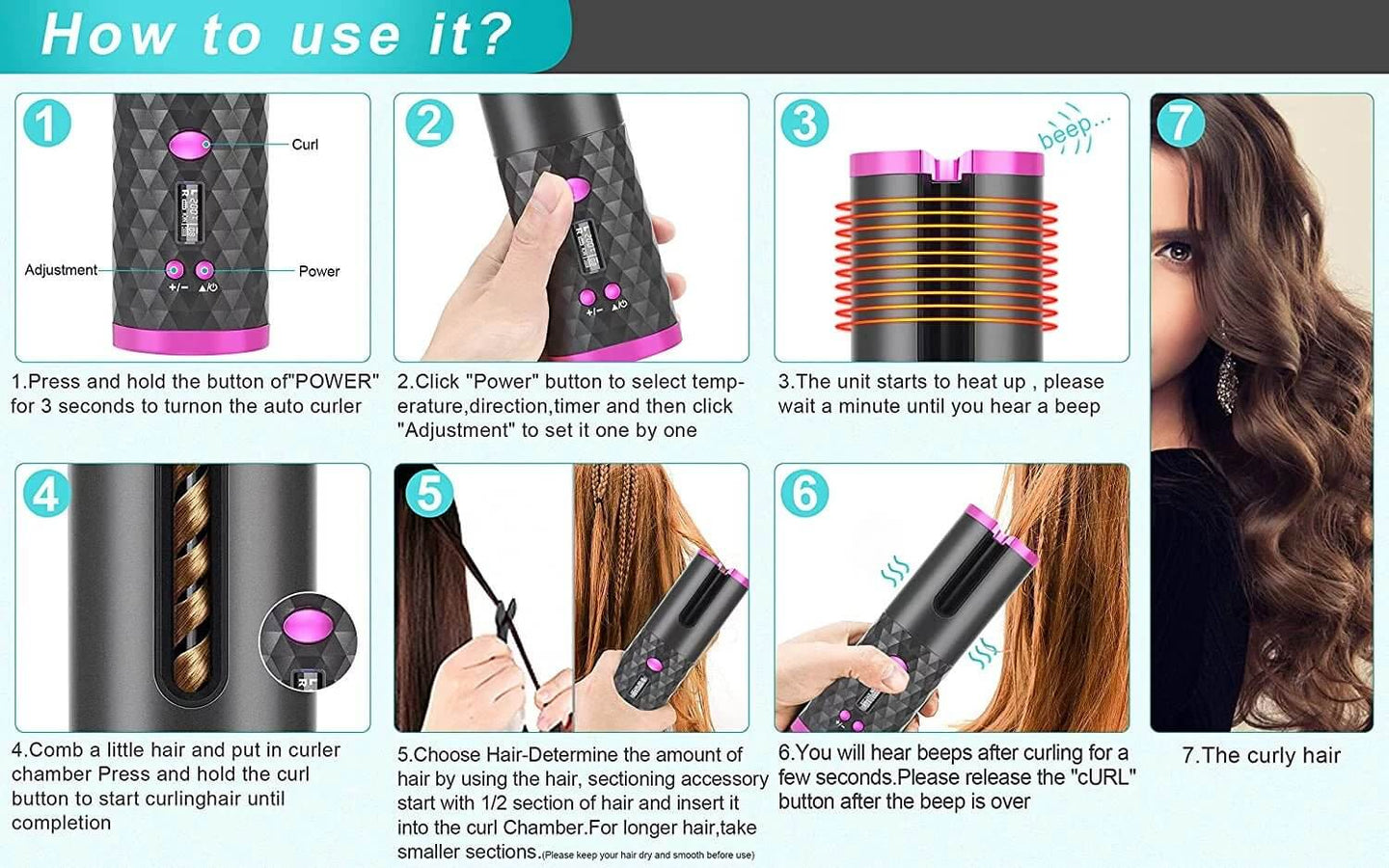 Automatic Cordless Hair Curler - All - Gadgetry