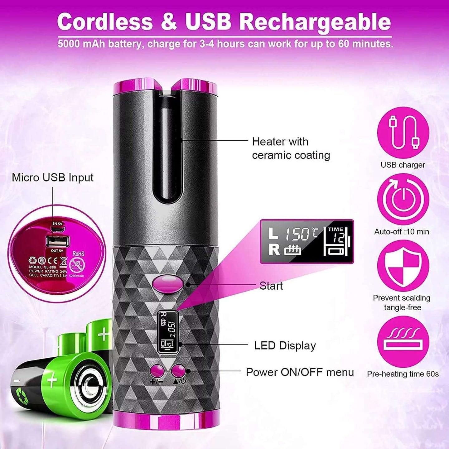 Automatic Cordless Hair Curler - All - Gadgetry
