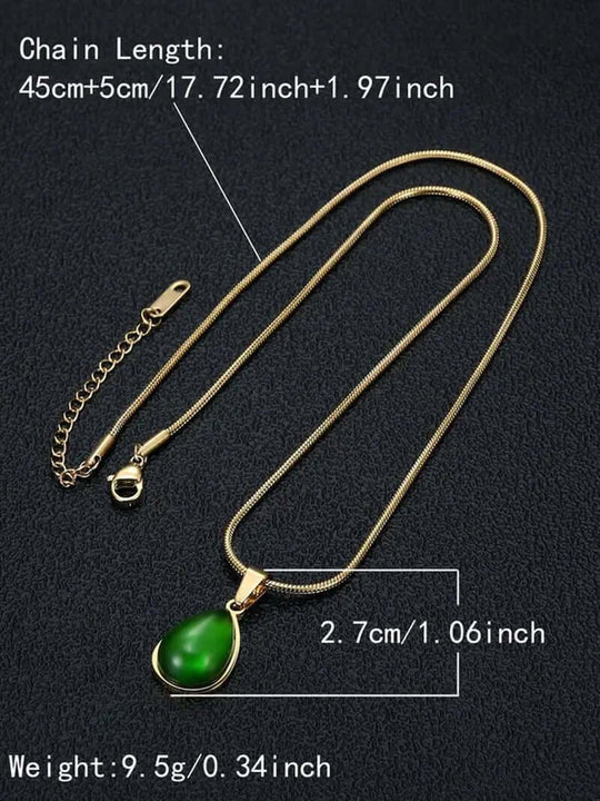 Elegant Water Drop Shaped Artificial Zircon Decor Pendant Necklace for Women, Trendy All - Match & Exquisite Stainless Steel Jewelry for Birthday Gift for Women without Box - All - Gadgetry