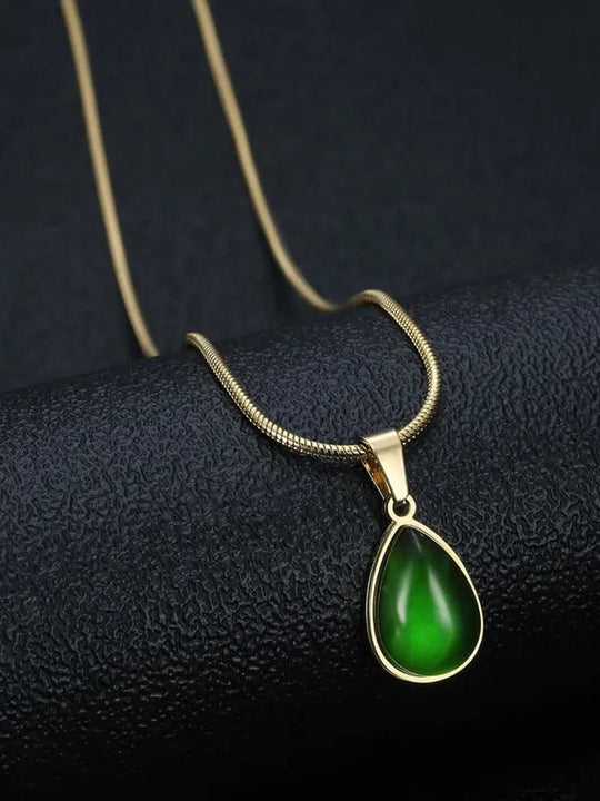 Elegant Water Drop Shaped Artificial Zircon Decor Pendant Necklace for Women, Trendy All - Match & Exquisite Stainless Steel Jewelry for Birthday Gift for Women without Box - All - Gadgetry