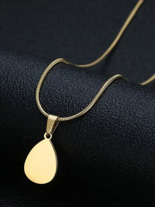 Elegant Water Drop Shaped Artificial Zircon Decor Pendant Necklace for Women, Trendy All - Match & Exquisite Stainless Steel Jewelry for Birthday Gift for Women without Box - All - Gadgetry