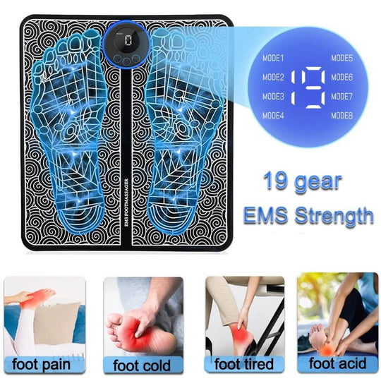 EMS Foot Massager Leg Electric Kneading Muscle Pain Relief Machine - All - Gadgetry