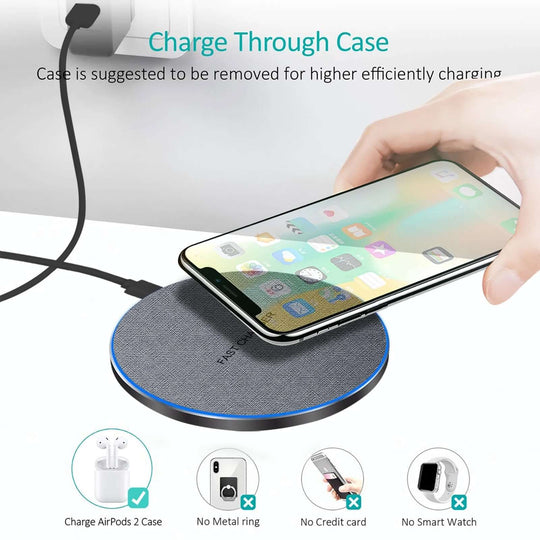 Fast Charge Wireless Charging Pad for Samsung, Google Pixel, LG, iPhone 14/13/12/11 Series - All - Gadgetry