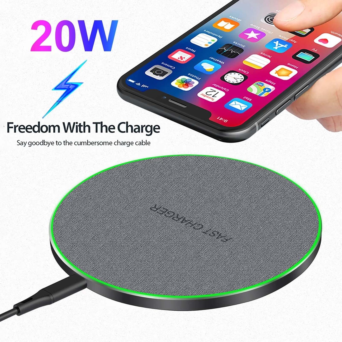 Fast Charge Wireless Charging Pad for Samsung, Google Pixel, LG, iPhone 14/13/12/11 Series - All - Gadgetry