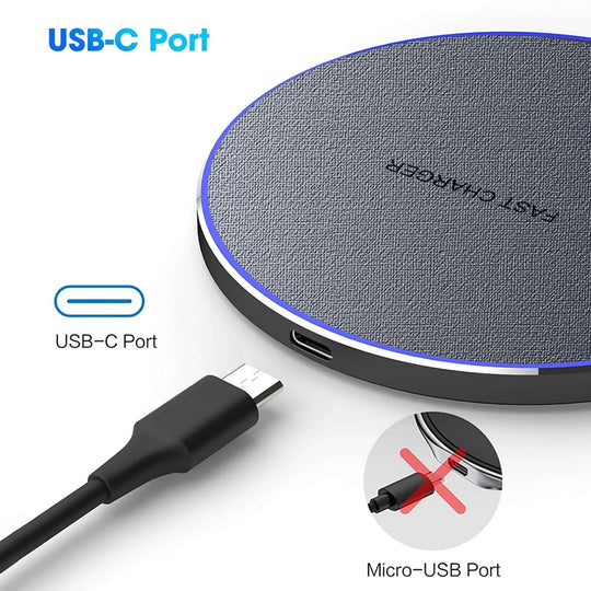 Fast Charge Wireless Charging Pad for Samsung, Google Pixel, LG, iPhone 14/13/12/11 Series - All - Gadgetry