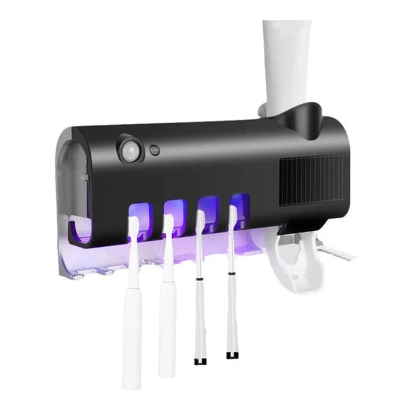 Intelligent UV Toothbrush Sanitizer Solar Energy Electric Toothbrush Hanger Multifunctional Wall Mount Bathroom Accessories - All - Gadgetry