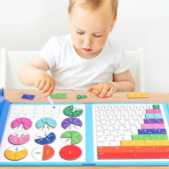 Magnetic Fraction Learning Math Toy Montessori Arithmetic Teaching Aids Wooden Book Educational Toys for Children Christmas Gift - All - Gadgetry