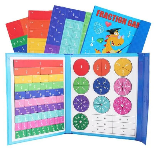 Magnetic Fraction Learning Math Toy Montessori Arithmetic Teaching Aids Wooden Book Educational Toys for Children Christmas Gift - All - Gadgetry