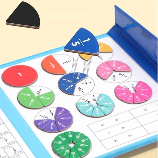 Magnetic Fraction Learning Math Toy Montessori Arithmetic Teaching Aids Wooden Book Educational Toys for Children Christmas Gift - All - Gadgetry