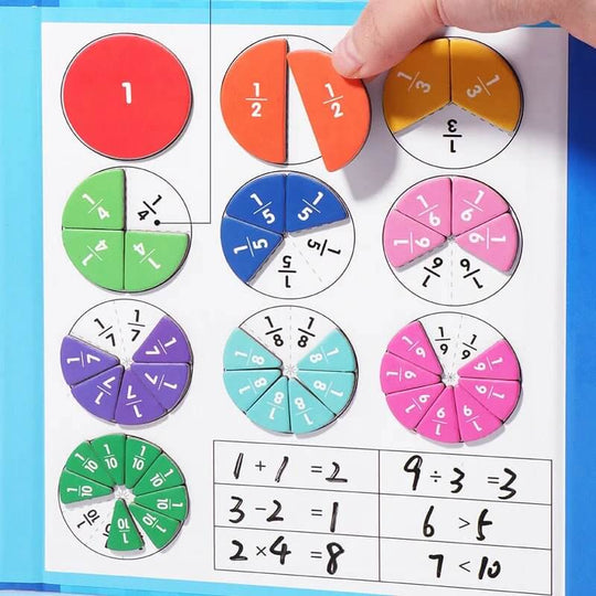 Magnetic Fraction Learning Math Toy Montessori Arithmetic Teaching Aids Wooden Book Educational Toys for Children Christmas Gift - All - Gadgetry