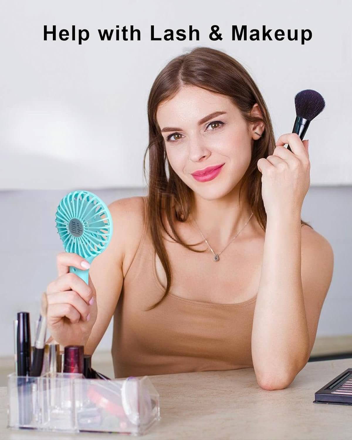 Mini Handheld Fan Battery Operated Small Personal Portable Speed Adjustable USB Rechargeable Fan Cute Design Powerful Eyelash Fan for Stylish Kids Girls Women Men Indoor Outdoor Travelling - All - Gadgetry