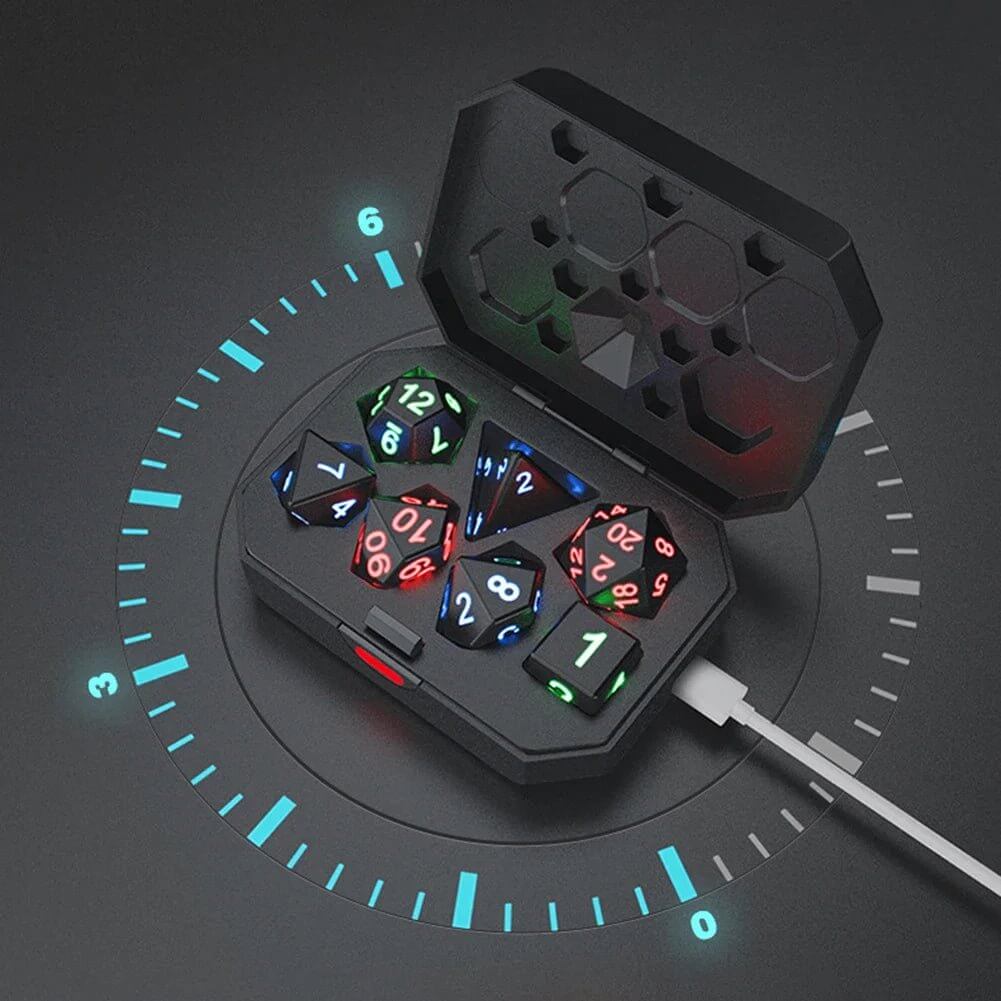 RPG Polyhedral Dice Set Luminous Electronic DND Dice Multiple Sides Entertainment Toys for Board Game Party - All - Gadgetry