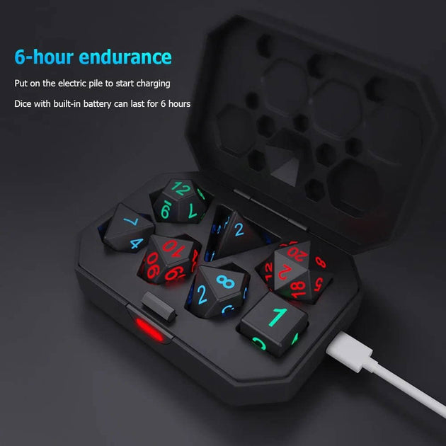 RPG Polyhedral Dice Set Luminous Electronic DND Dice Multiple Sides Entertainment Toys for Board Game Party - All - Gadgetry