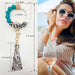 Silicone Keychain Bracelet for Women Beaded Keyring Wristlet House Car Keys Ring Holder with Gift Box - All - Gadgetry
