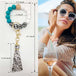 Silicone Keychain Bracelet for Women Beaded Keyring Wristlet House Car Keys Ring Holder with Gift Box - All - Gadgetry