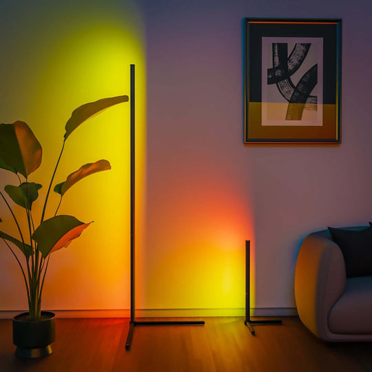 Smart RGB Dream Color Floor Lamp with Music Sync Modern 16 Million Color Changing Standing Mood Light with APP & Remote Control - All - Gadgetry