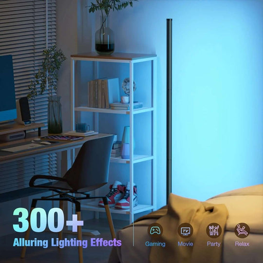 Smart RGB Dream Color Floor Lamp with Music Sync Modern 16 Million Color Changing Standing Mood Light with APP & Remote Control - All - Gadgetry