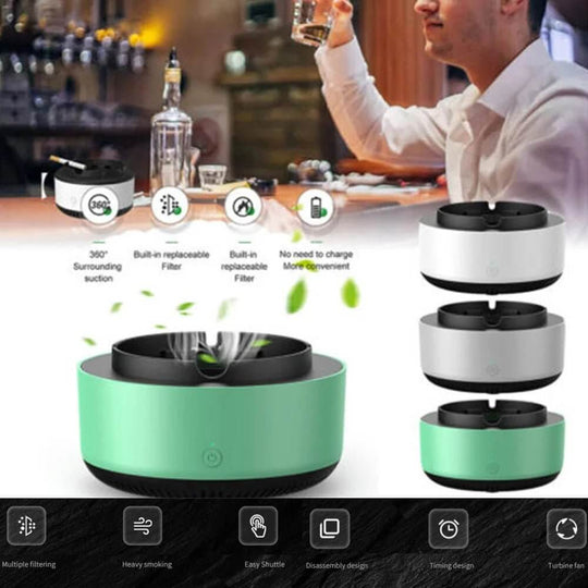 Smoke Removal Air Purification Ashtray Anion Purification Practical Automatic Purifier Ashtray Portable Gadgets for Car Ashtray - All - Gadgetry