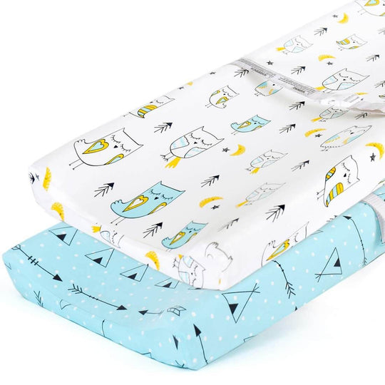Stretchy Changing Pad Covers Carddle Sheet Set for Baby Boys Girls,2 Pack Jersey Knit,Arrow & Owl - All - Gadgetry
