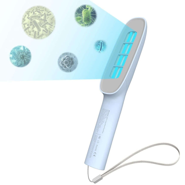 UV Light Sanitizer Wand, Portable UV C Sanitizing Wand Rechargeable Disinfecting Lamp for Home Office Travel (Blue) - All - Gadgetry