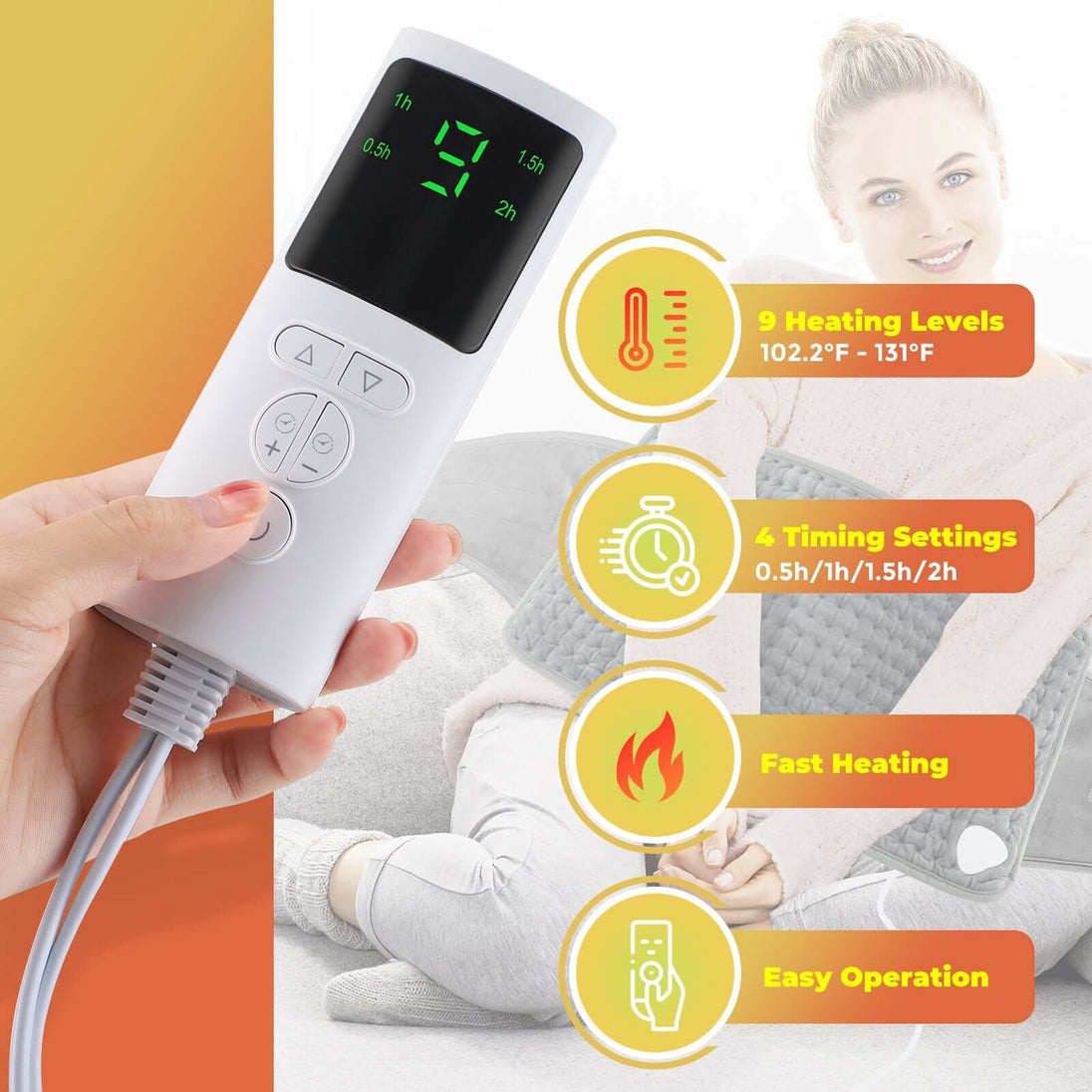 Washable Electric Heating Pad | Winter Warmer for Back & Abdomen - All - Gadgetry