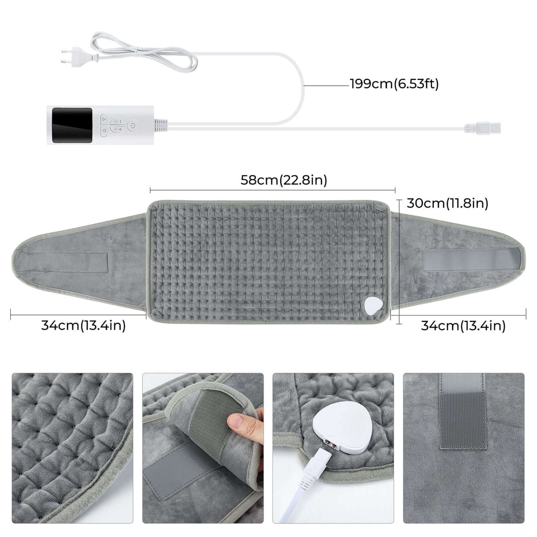Washable Electric Heating Pad | Winter Warmer for Back & Abdomen - All - Gadgetry