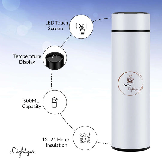Water Bottle Tea Infuser Travel Mug with Smart LCD Touch - All - Gadgetry