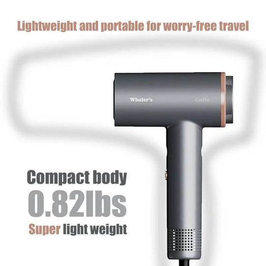 Whaler'S Professional High Speed Anion Hair Dryer - 110,000RPM, 23M/S Wind Speed, 300 Million Negative Ions, 8 Layers of Noise Damping Technology - Ideal for Home, Travel, and Gift - All - Gadgetry