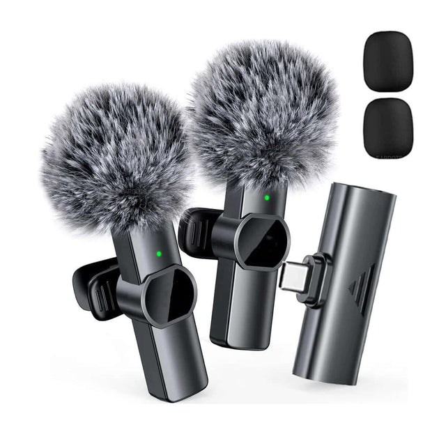 "Wireless Mini Lavalier Microphone for iPhone & Type C - Perfect for Live Interviews and Gaming!" - All - Gadgetry