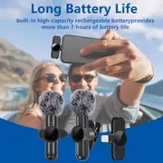 "Wireless Mini Lavalier Microphone for iPhone & Type C - Perfect for Live Interviews and Gaming!" - All - Gadgetry