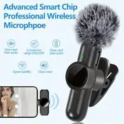 "Wireless Mini Lavalier Microphone for iPhone & Type C - Perfect for Live Interviews and Gaming!" - All - Gadgetry